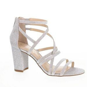 Elegant Silver Strappy Heels